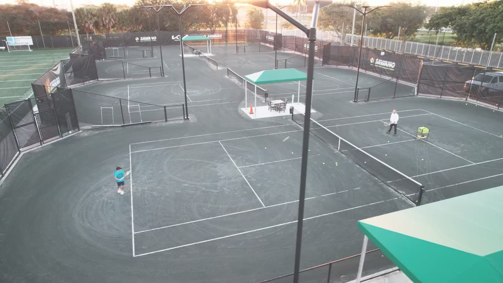 Clay courts under the lights